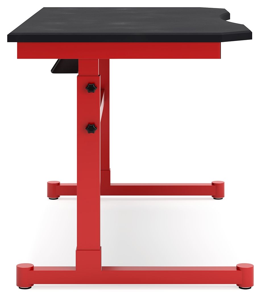 Signature Design by Ashley® Lynxtyn - Red / Black - Adjustable Height Desk | Meri Furniture