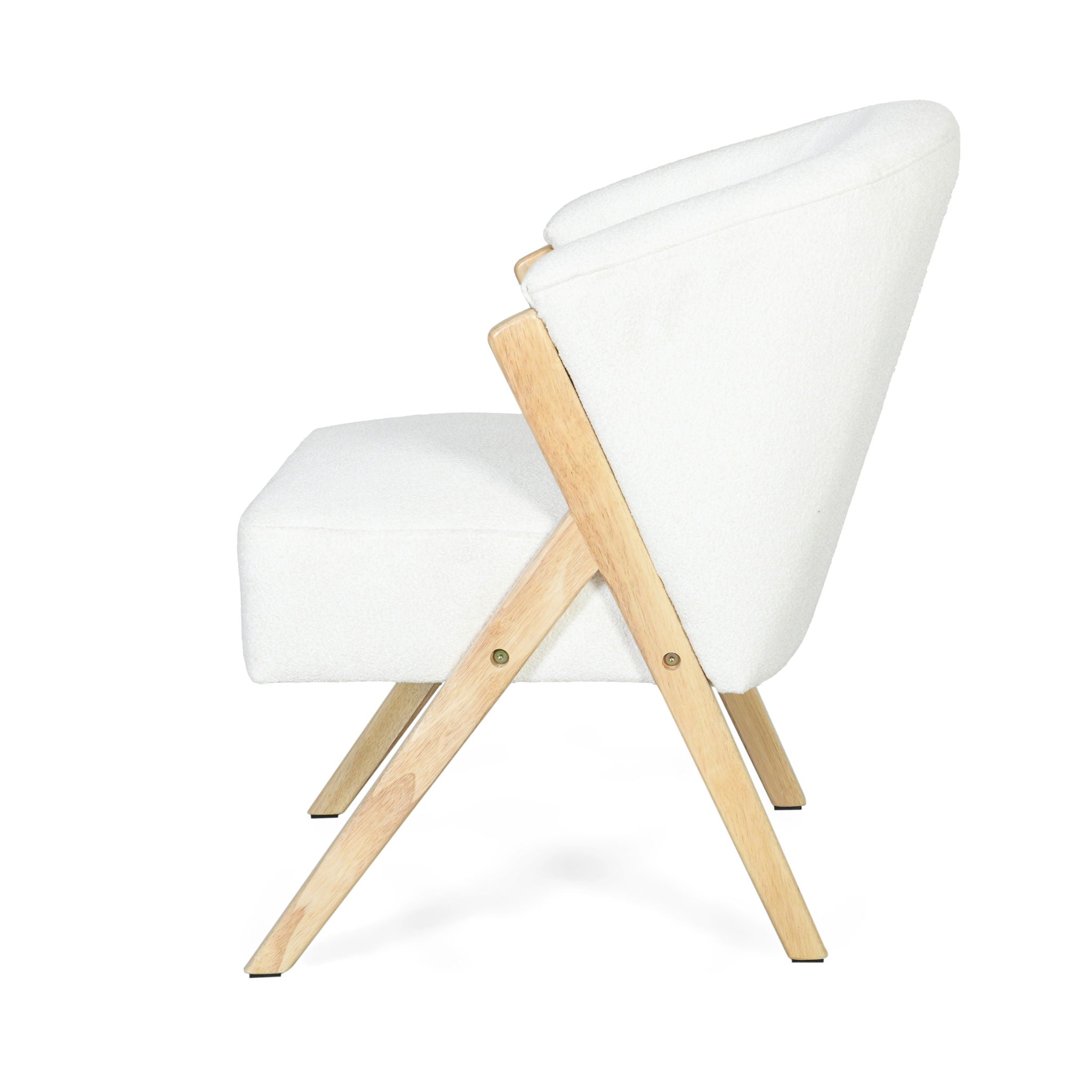 Modern Accent Chair With Polyester Upholstery And Minimalist Lounge Chair For Living Room, Bedroom, Or Office - White