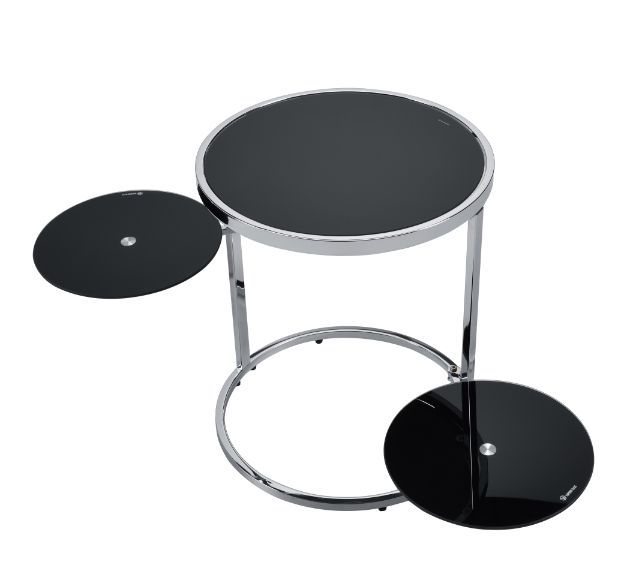 ACME Lynch - Accent Table - Black & Chrome Finish | Meri Furniture