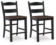 Signature Design by Ashley® Valebeck - Black / Brown - Barstool (Set of 2) | Meri Furniture