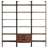 Owens - 3-Piece Wall Mounted Bookshelf Set - Walnut