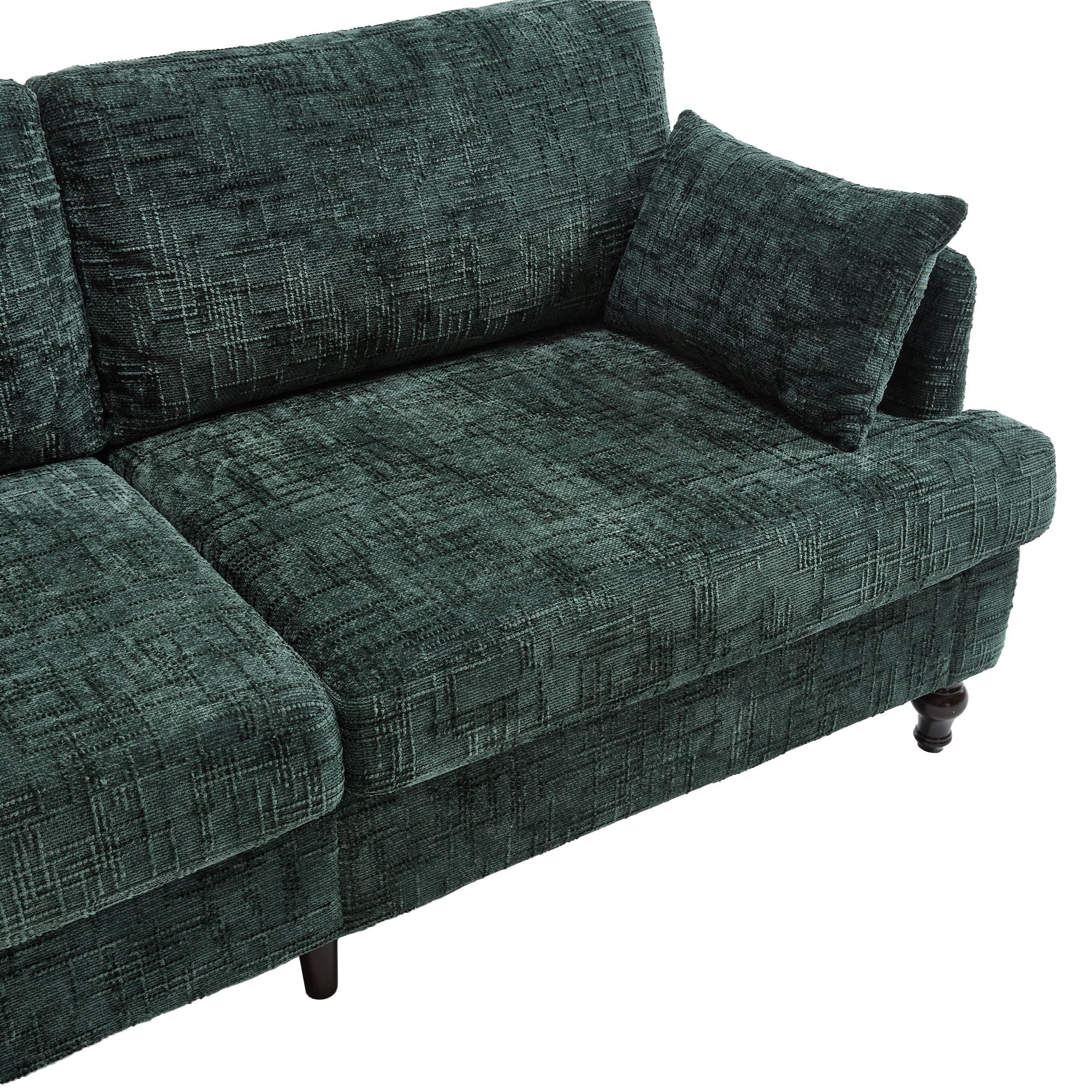 Chenille 2 Seater Sofa With LED Light, USB Charging Port, And Storage Bag
