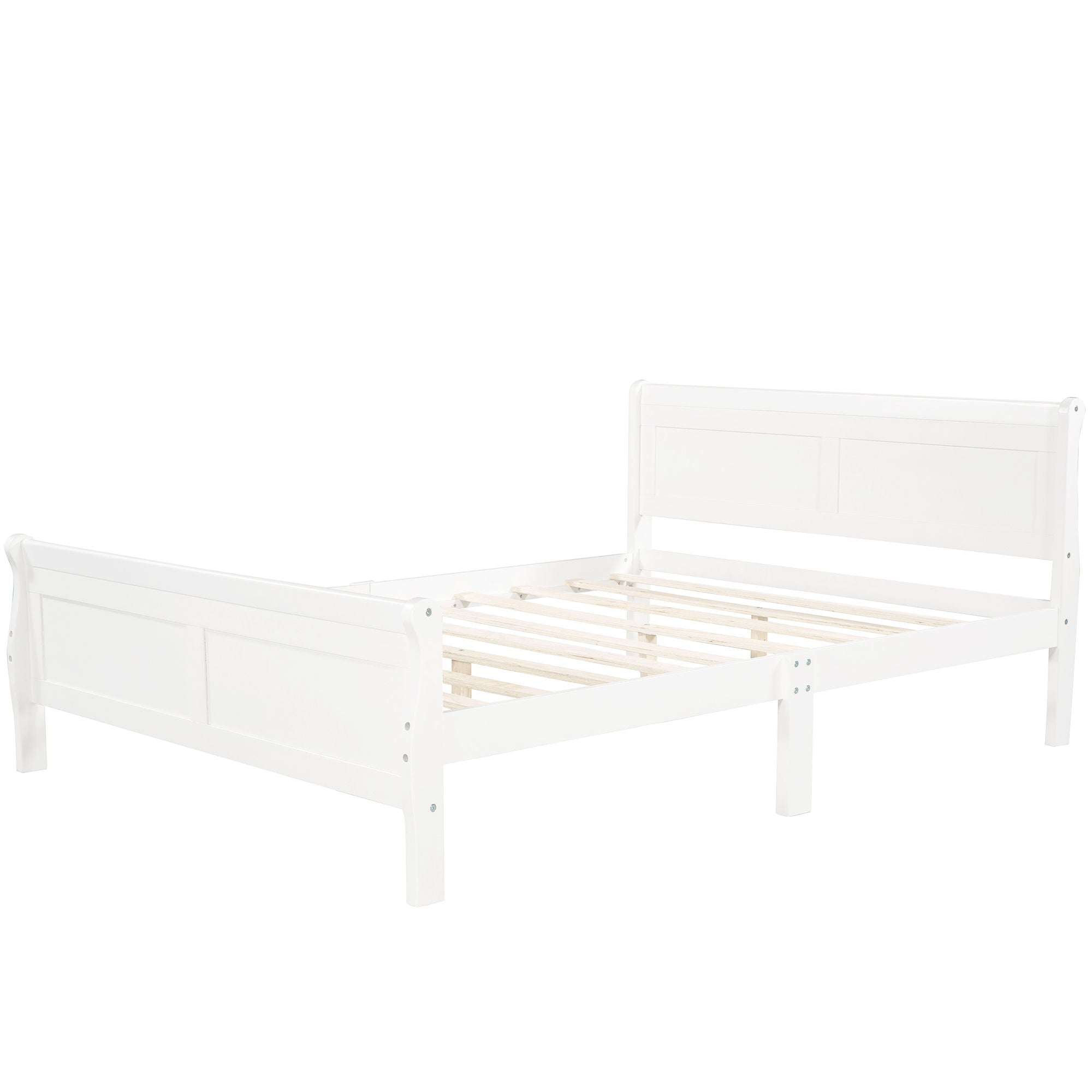 Platform Bed Frame Mattress Foundation Sleigh Bed With Headboard / Footboard / Wood Slat Suppor