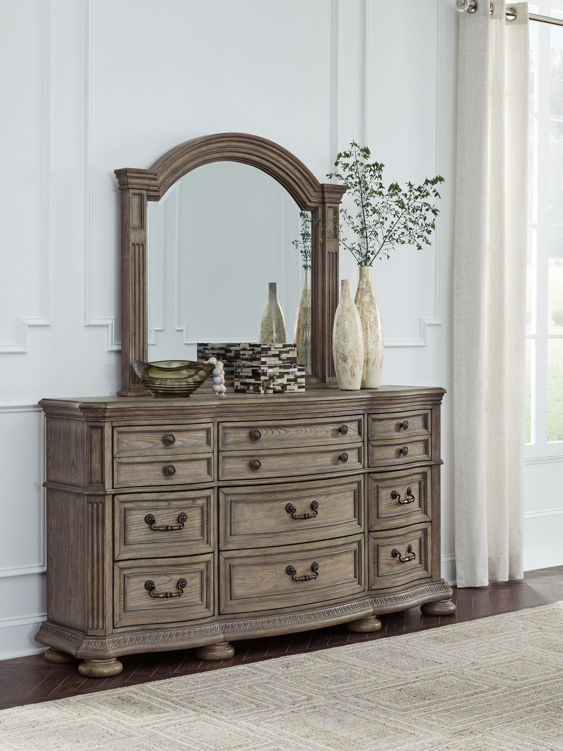Signature Design by Ashley® Ardenfield - Light Brown - Dresser And Mirror | Meri Furniture