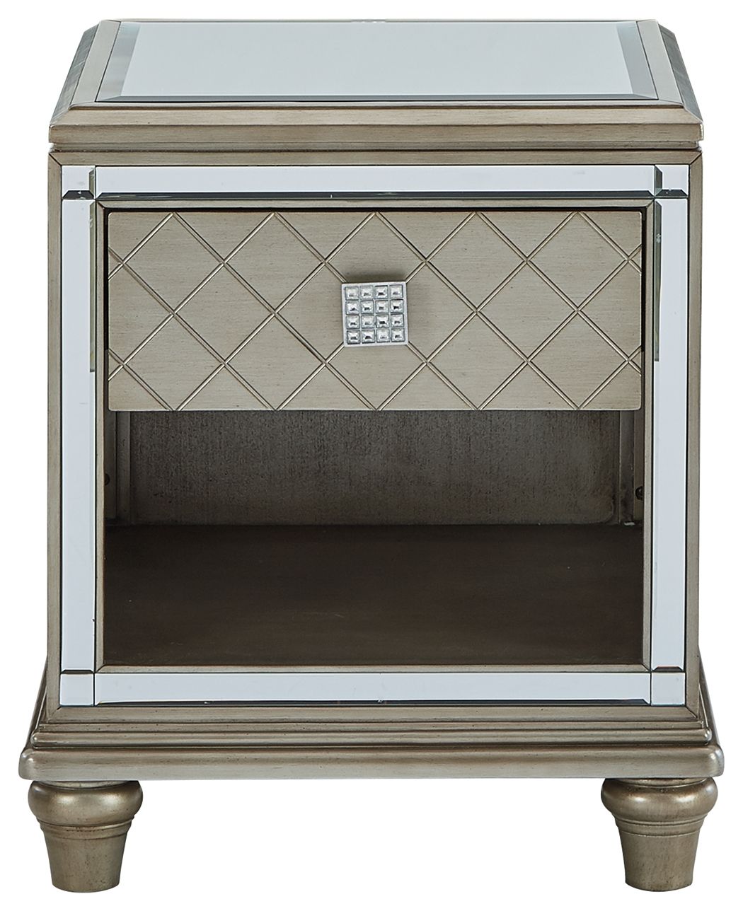 Ashley Furniture Chevanna - Platinum - Rectangular End Table | Meri Furniture