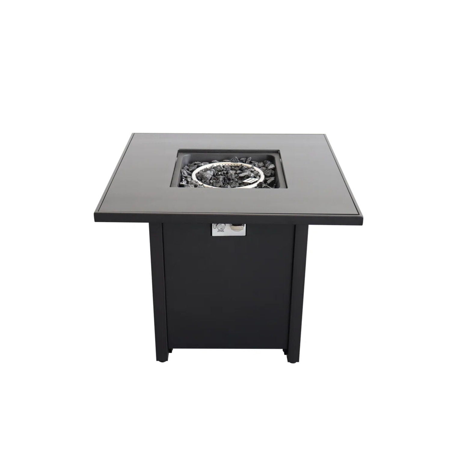 Powder Coated Fire Pit With Top - Black