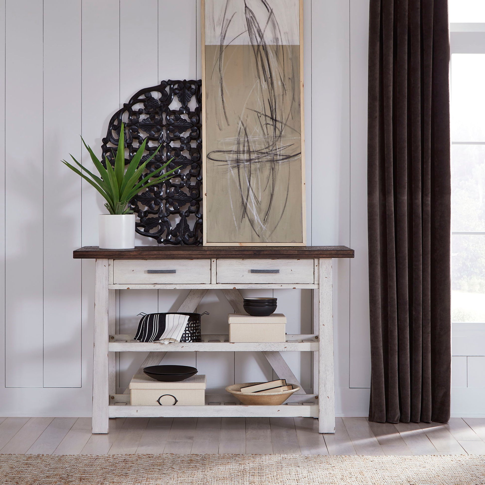 Liberty Furniture Farmhouse - Server - White | Meri Furniture