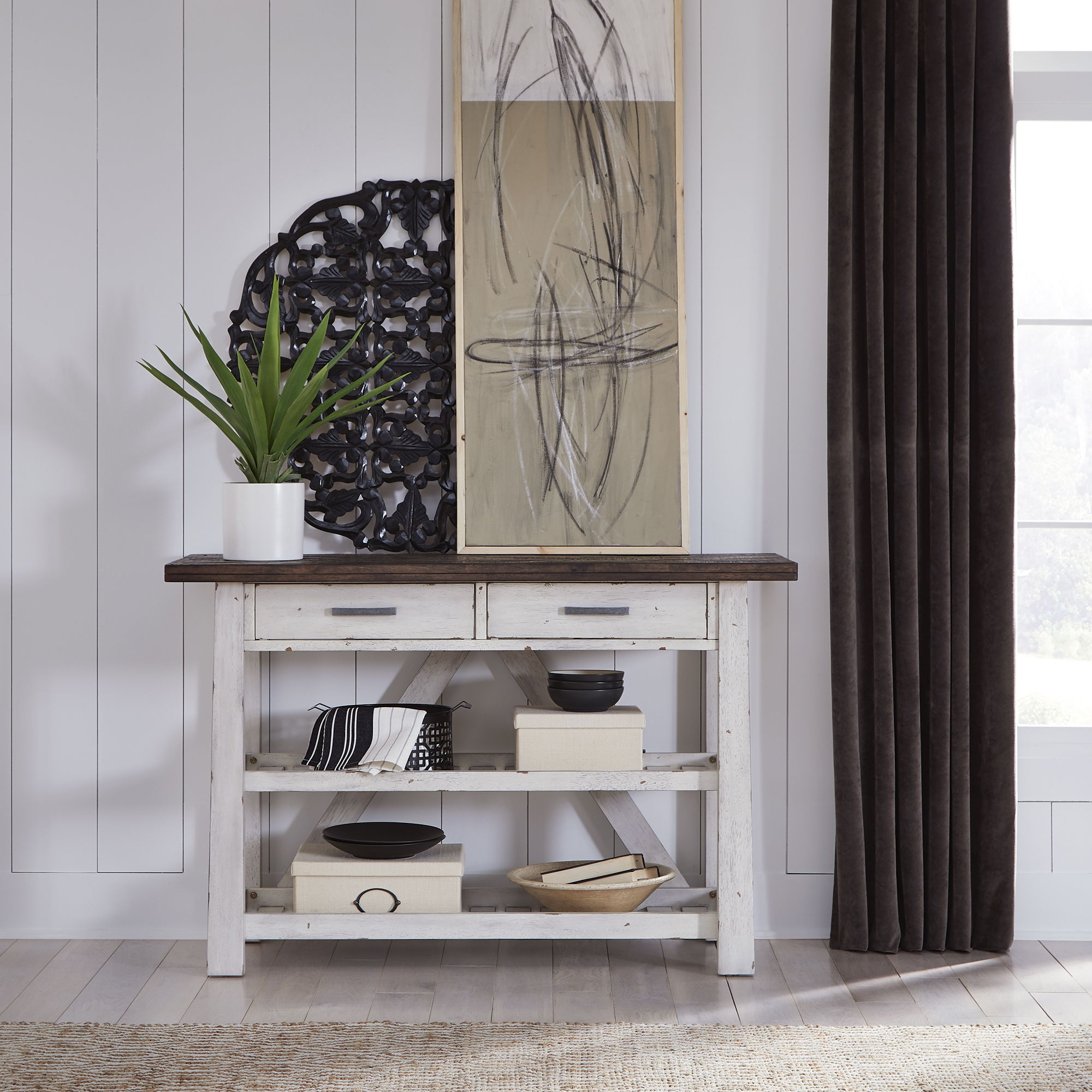 Liberty Furniture Farmhouse - Server - White | Meri Furniture