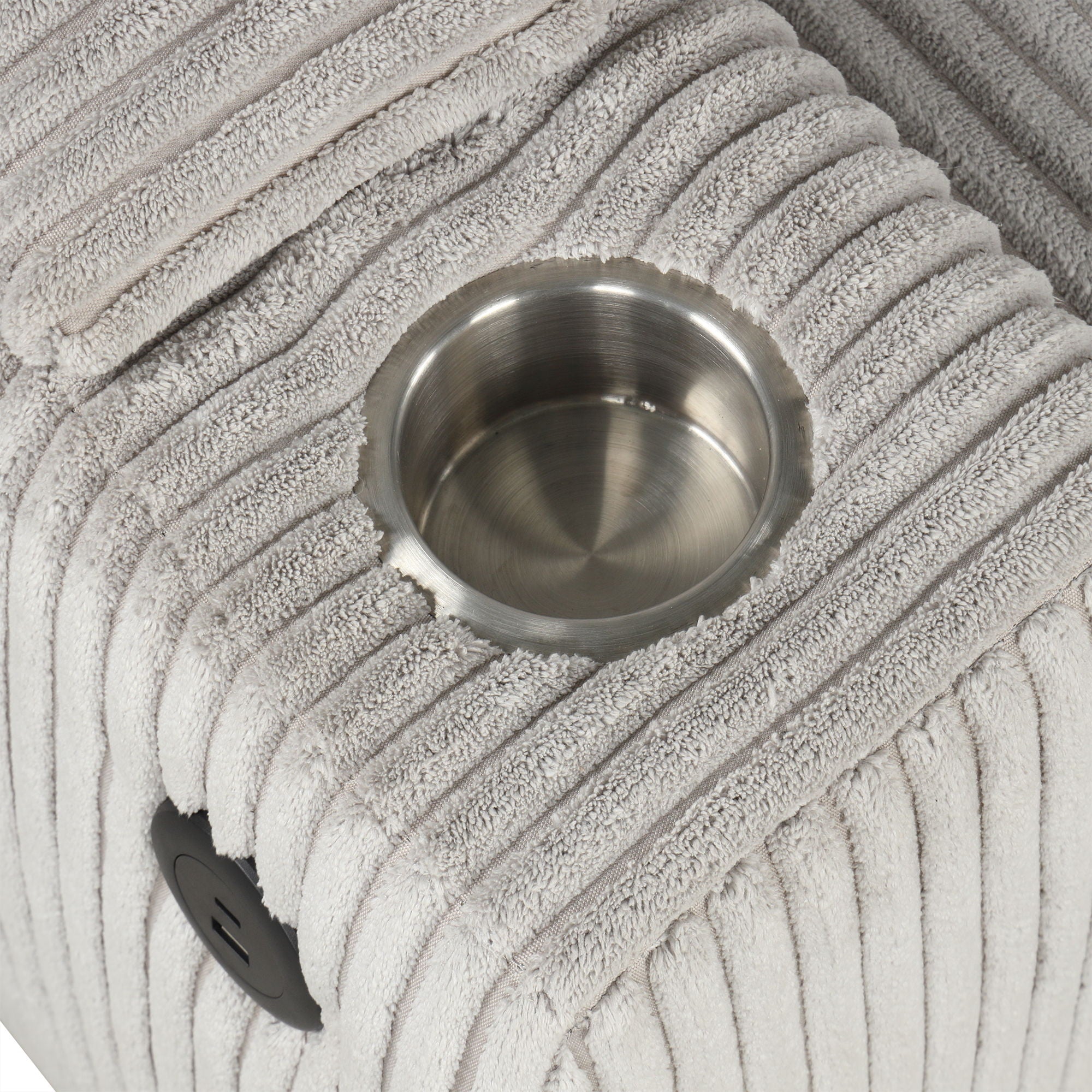 Pull-Out L-Shaped Sectional Sofa With Movable Ottoman And Stool, Large Storage Space, A Cup Holder, And 2 USB Ports For Living Room