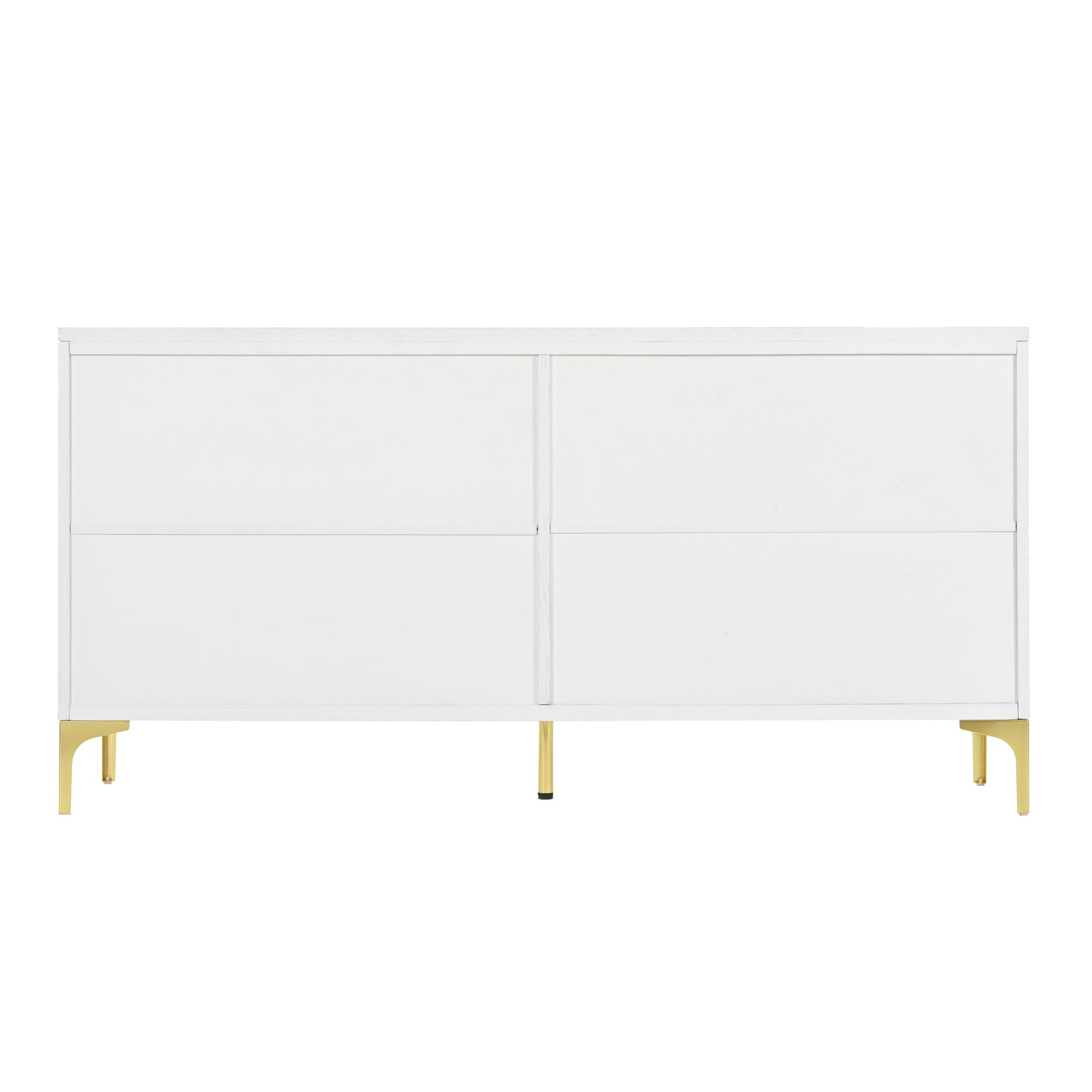 Modern 4 Door Sideboard With Creative Carved Surface And Adjustable Shelves