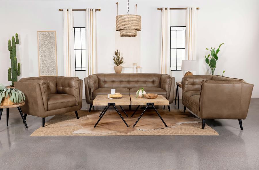 Coaster Fine Furniture Thatcher - Upholstered Tuxedo Arm Sofa Set | Meri Furniture