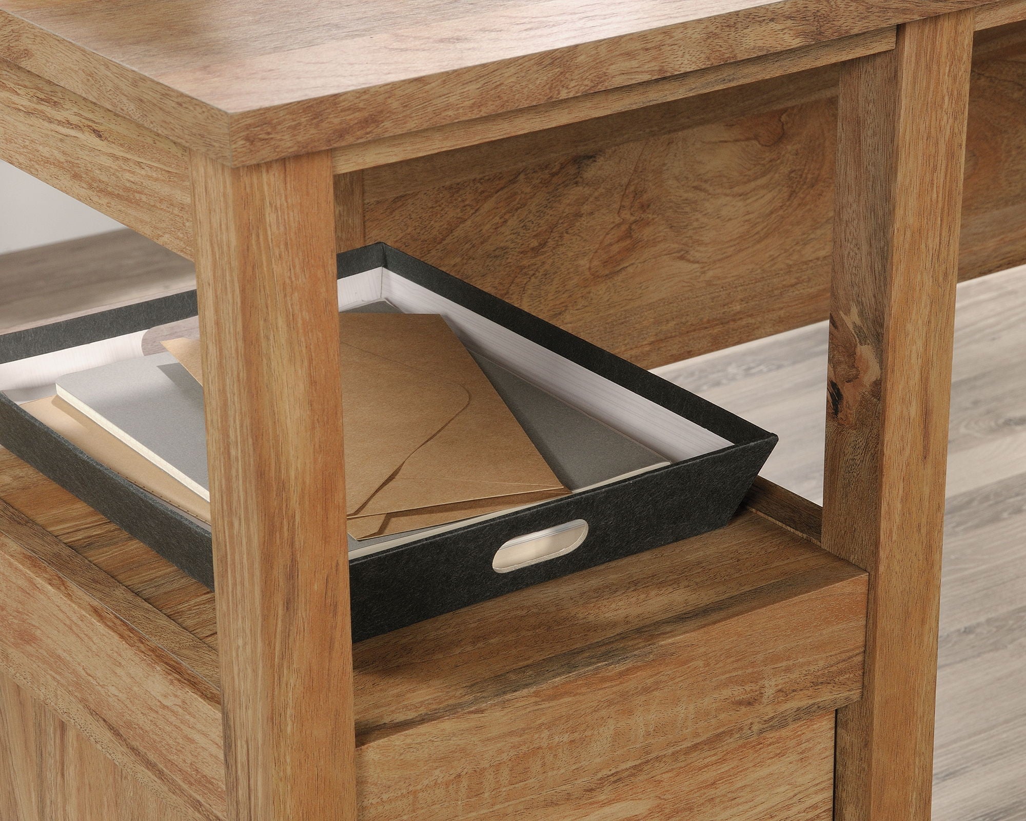 L-Shaped Desk in Sindoori Mango