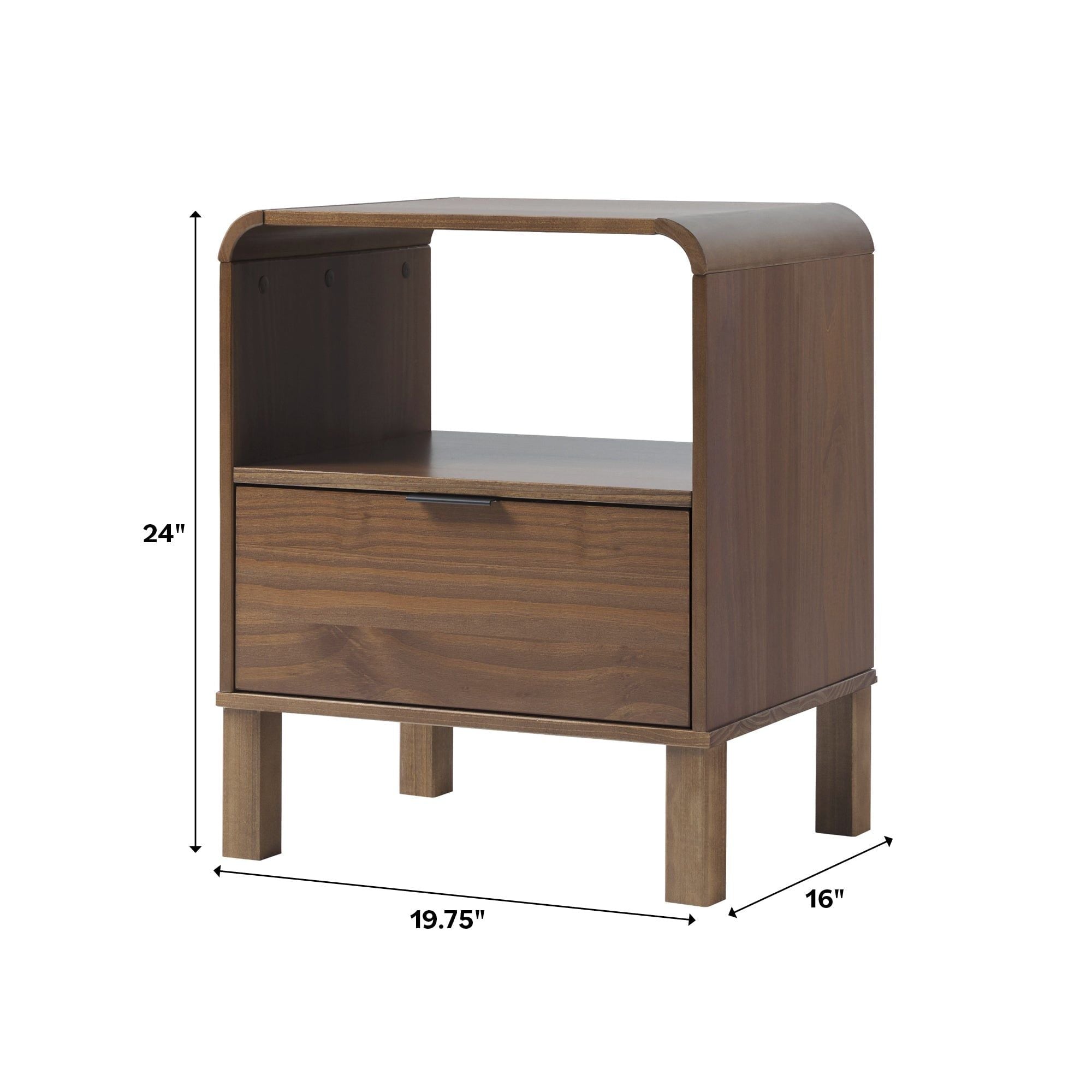 Modern Minimalist Curved Top Nightstand