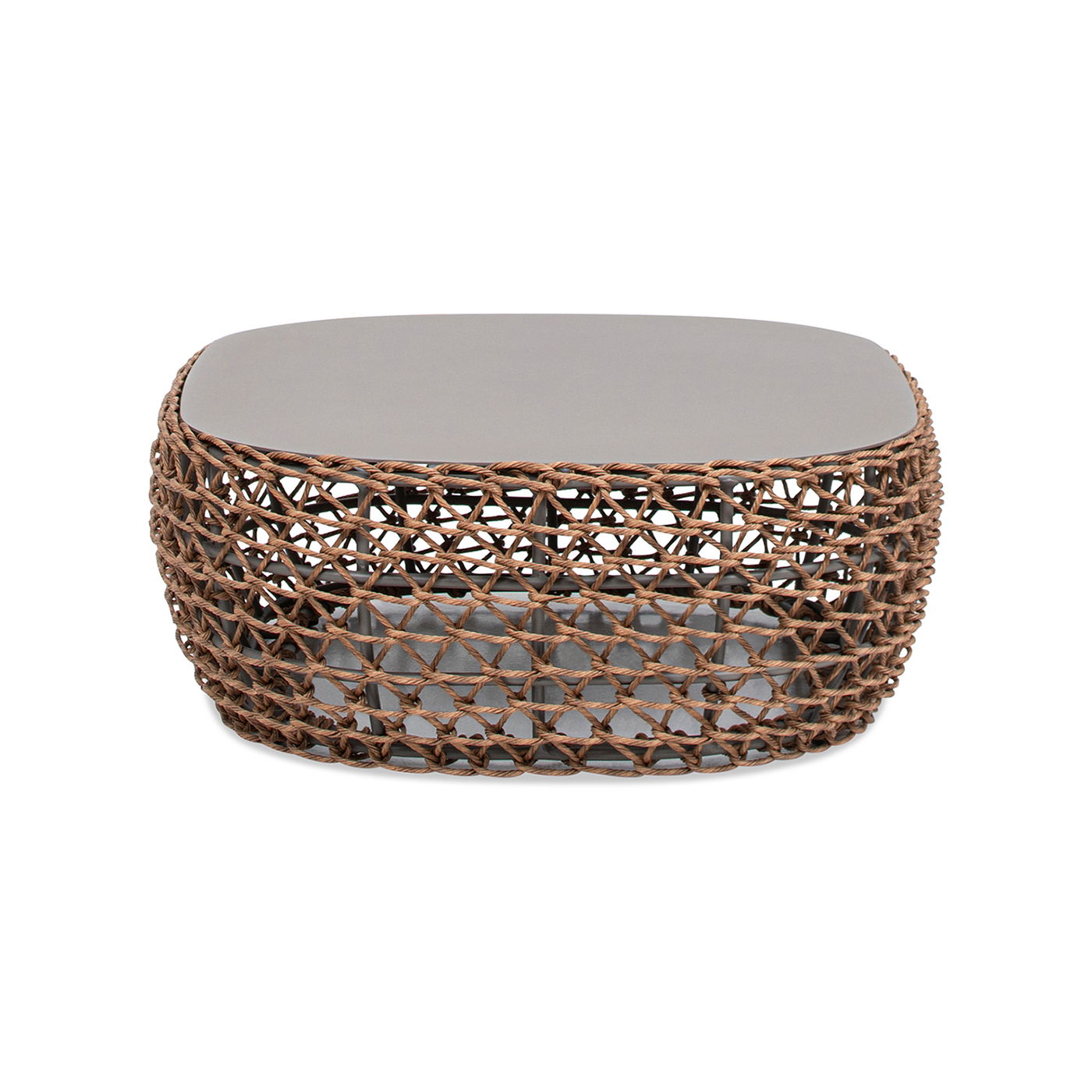 Willow - Oval Woven Patio Coffee Table, Wicker Frame