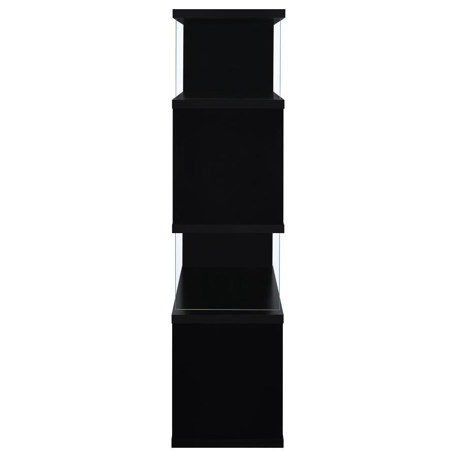 Coaster Fine Furniture Emelle - 4-Shelf Glass Panel Bookshelf | Meri Furniture