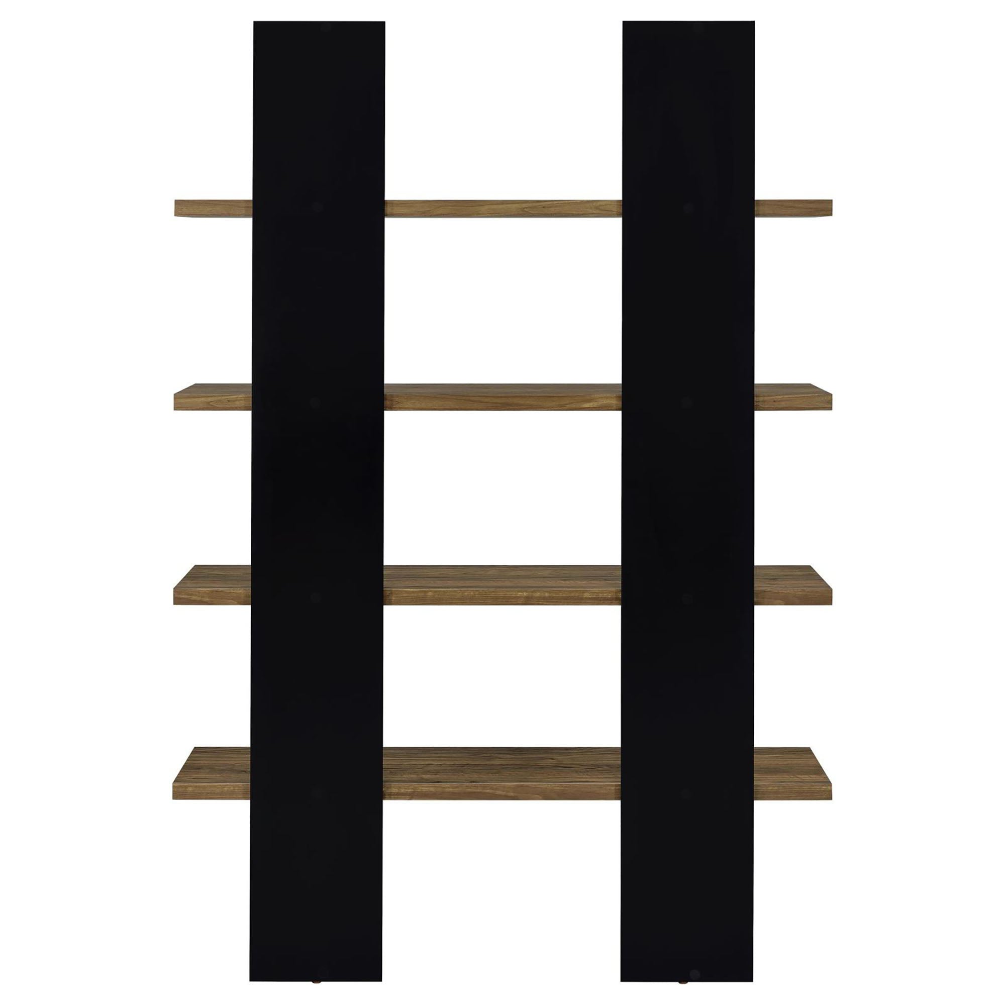 Mystrene - 4 Shelf Bookcase With Open Shelving Design - Black