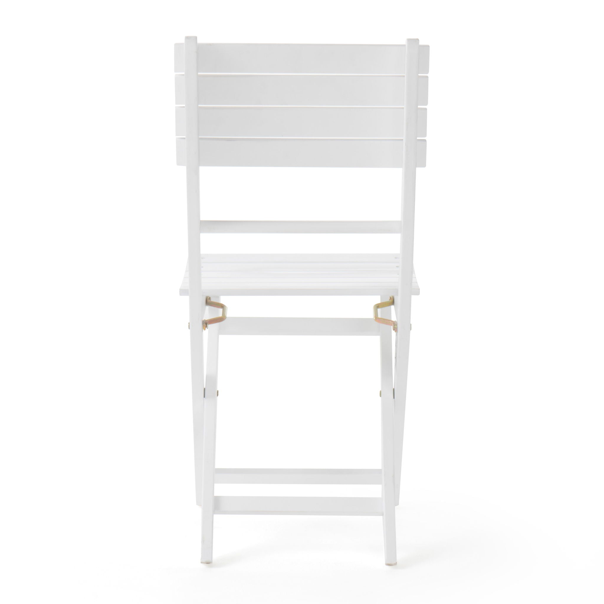 Outdoor Foldable Wood Dining Chair With Slat Design (Set of 2)