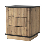 Multi Functional 3 Drawer Nightstand, Perfect For Storing Items Of Different Heights, A Perfect Combination Of Nature And Fashion - Black