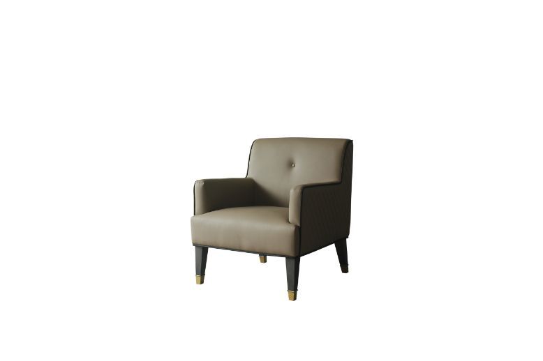 ACME House - Beatrice Accent Chair - Tan PU & Charcoal Finish | Meri Furniture