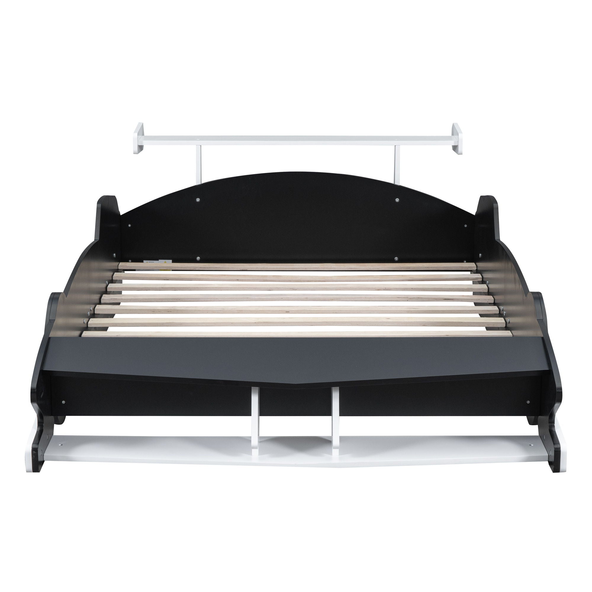 Race Car-Shaped Platform Bed With Wheels