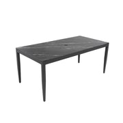 Outdoor Modern Patio Dining Table, Post Tapered Legs, Weatherproof & Rust Free