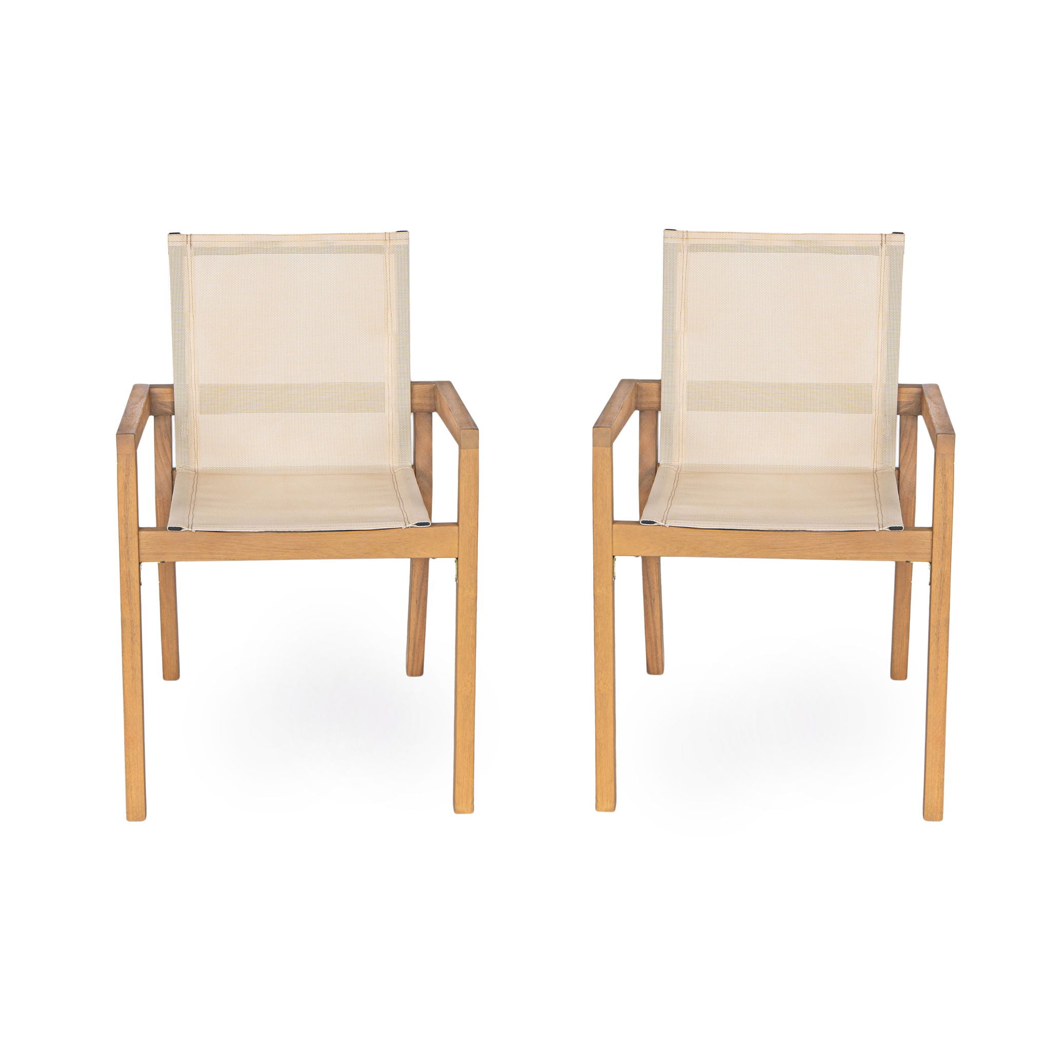 Belfast - Dining Chair With Acacia Wood Frame And Mesh Seating (Set of 2)