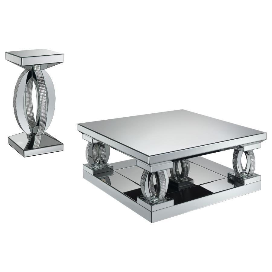 Amalia - Mirrored Coffee Table Set
