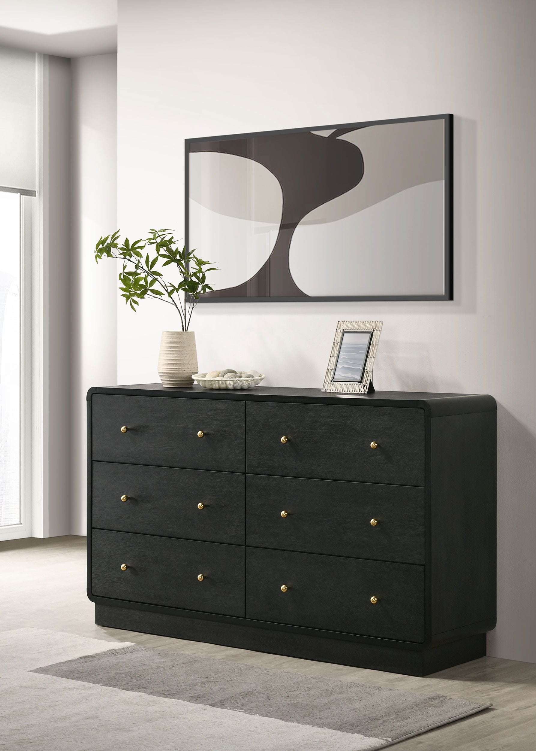 Coaster Fine Furniture Cavelle - 6-Drawer Dresser Cabinet - Black | Meri Furniture