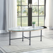 Brantley - Coffee Table - Clear Glass & Sandy Gray