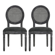French Country Dining Chair With Cane Backrest (Set of 2)