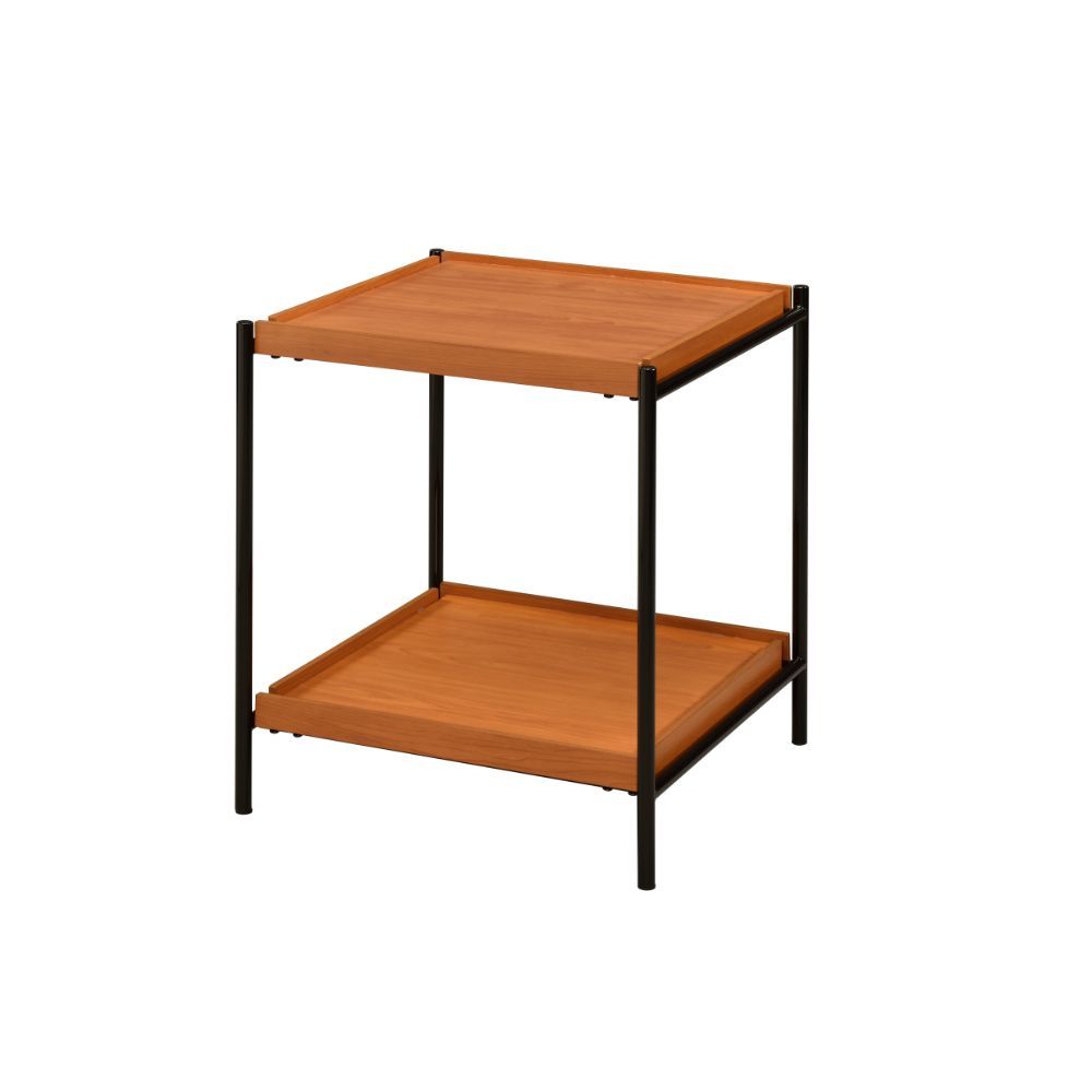 ACME Oaken - End Table - Honey Oak & Black | Meri Furniture