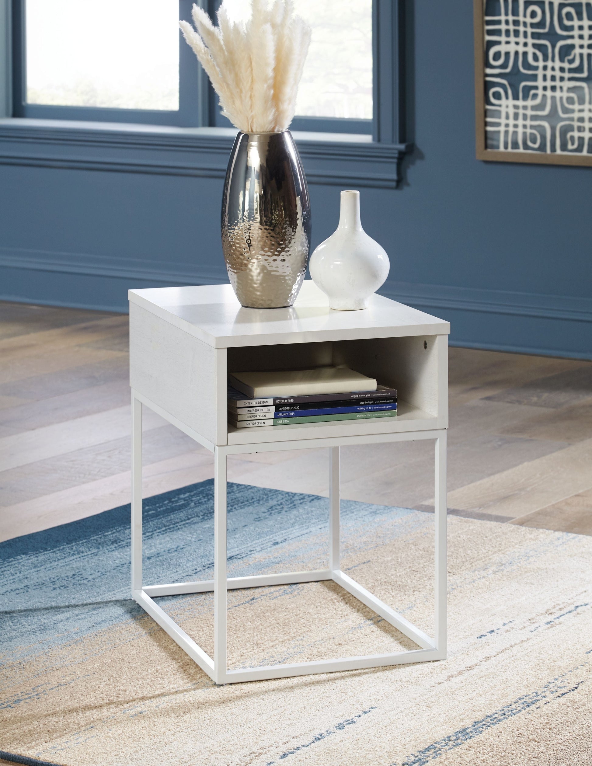 Signature Design by Ashley® Deznee - White - Rectangular End Table | Meri Furniture