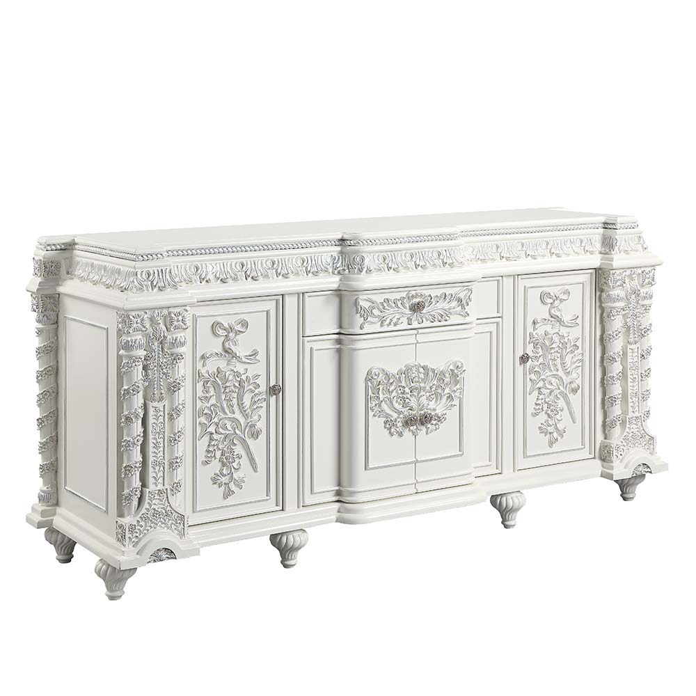 ACME Vanaheim - Server - Antique White Finish | Meri Furniture
