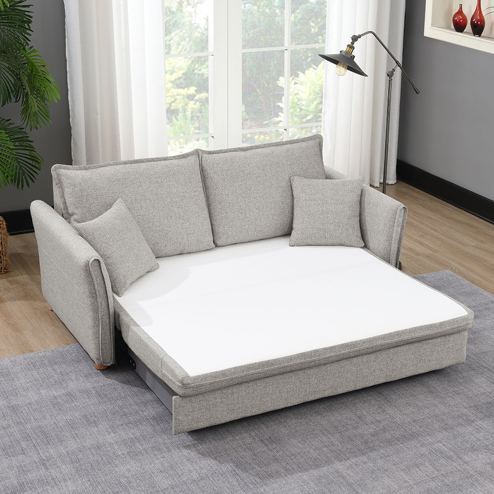 ACME Oran - Sofa With Sleeper - Gray Chenille | Meri Furniture