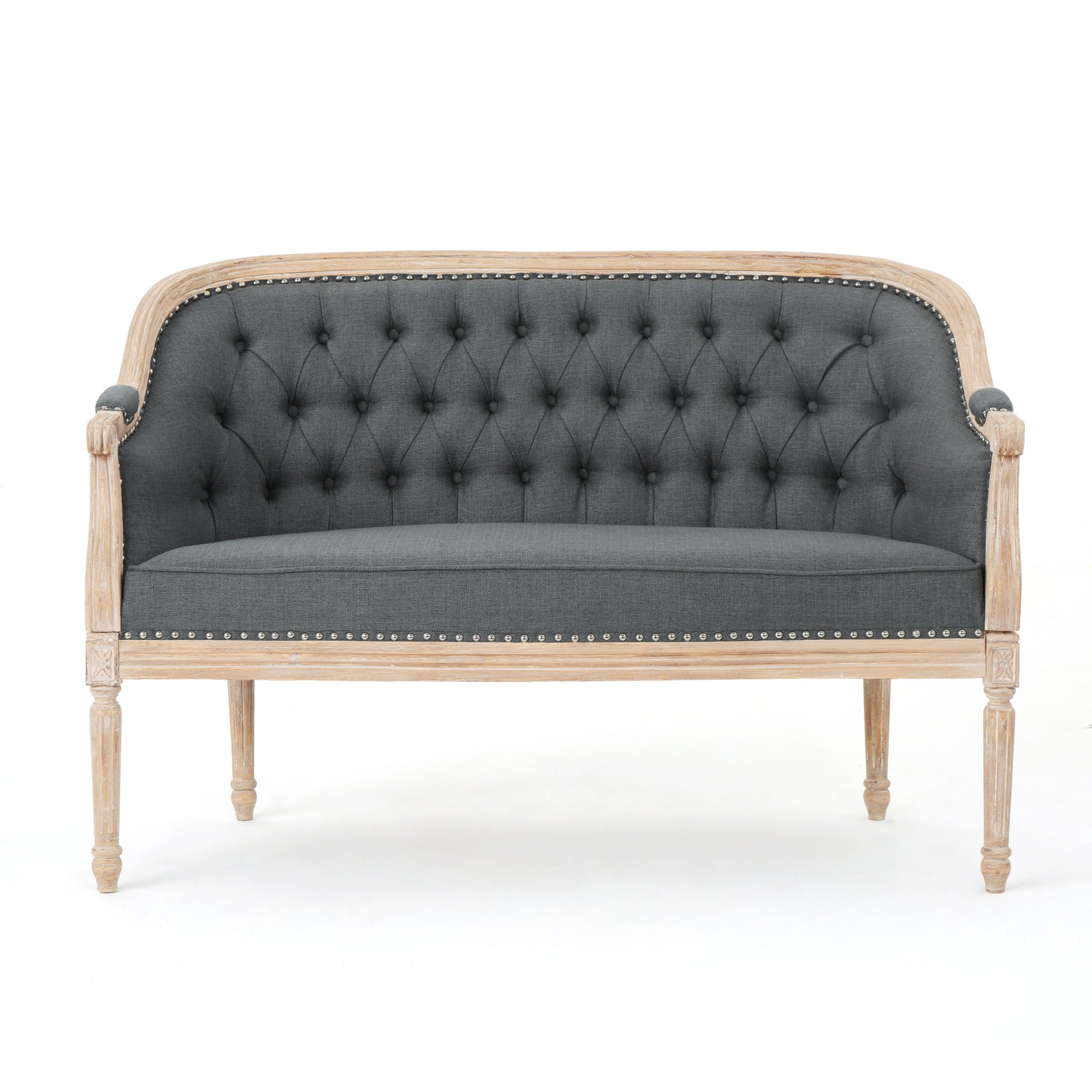 French Country Chesterfield Style Tufted Loveseat