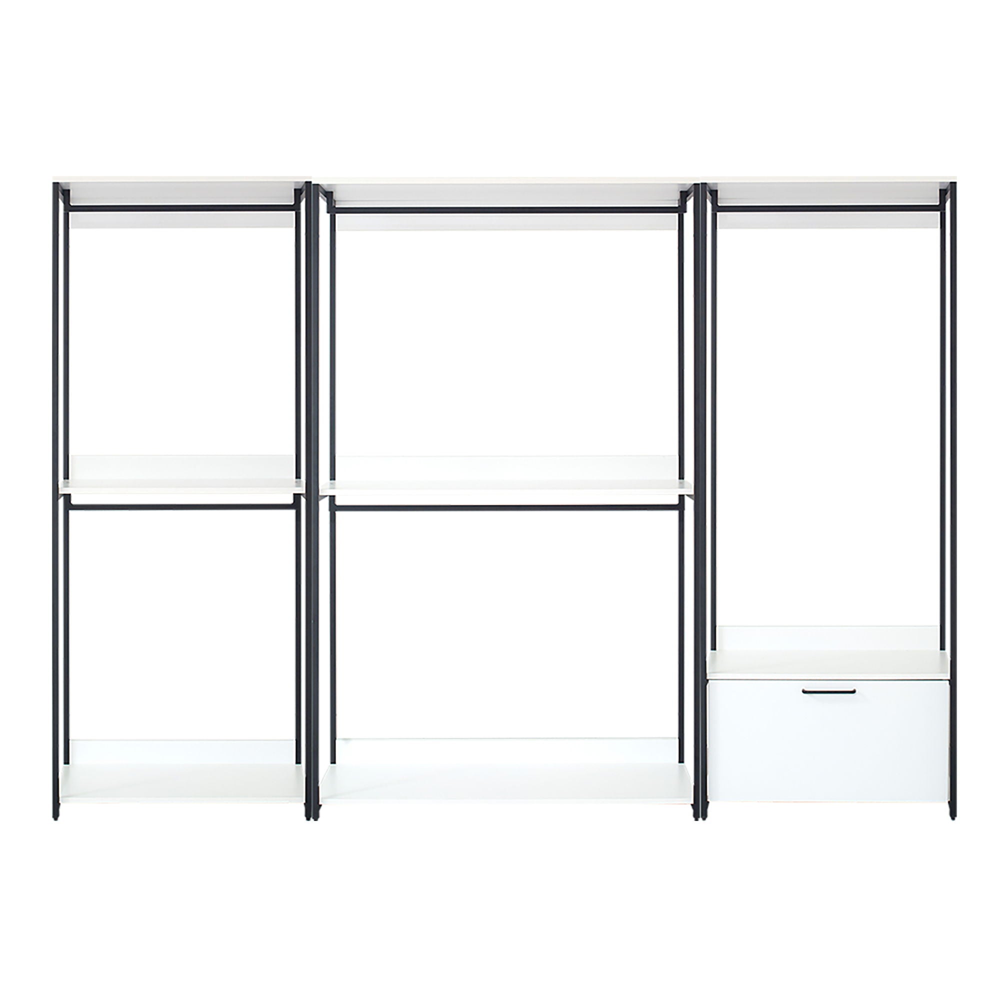 Fiona - Freestanding Walk In Closet System With Metal Frame Melamine - White