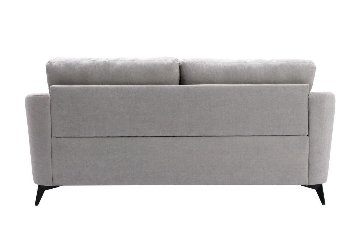 Callie Light Gray Woven Fabric Sofa Loveseat Chair Living Room Set