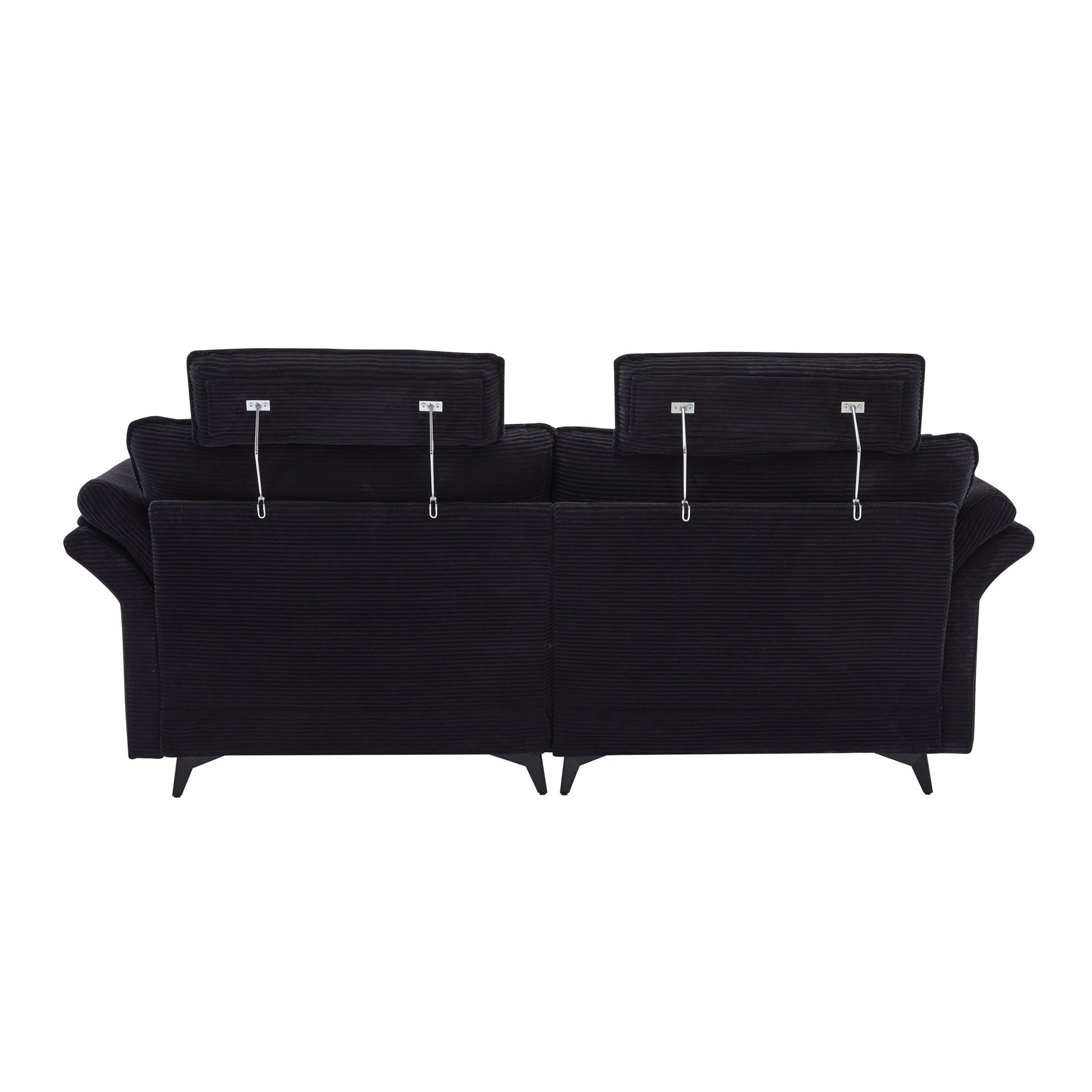 Modern Corduroy Deep Seat Sectional Sofa With Ottoman