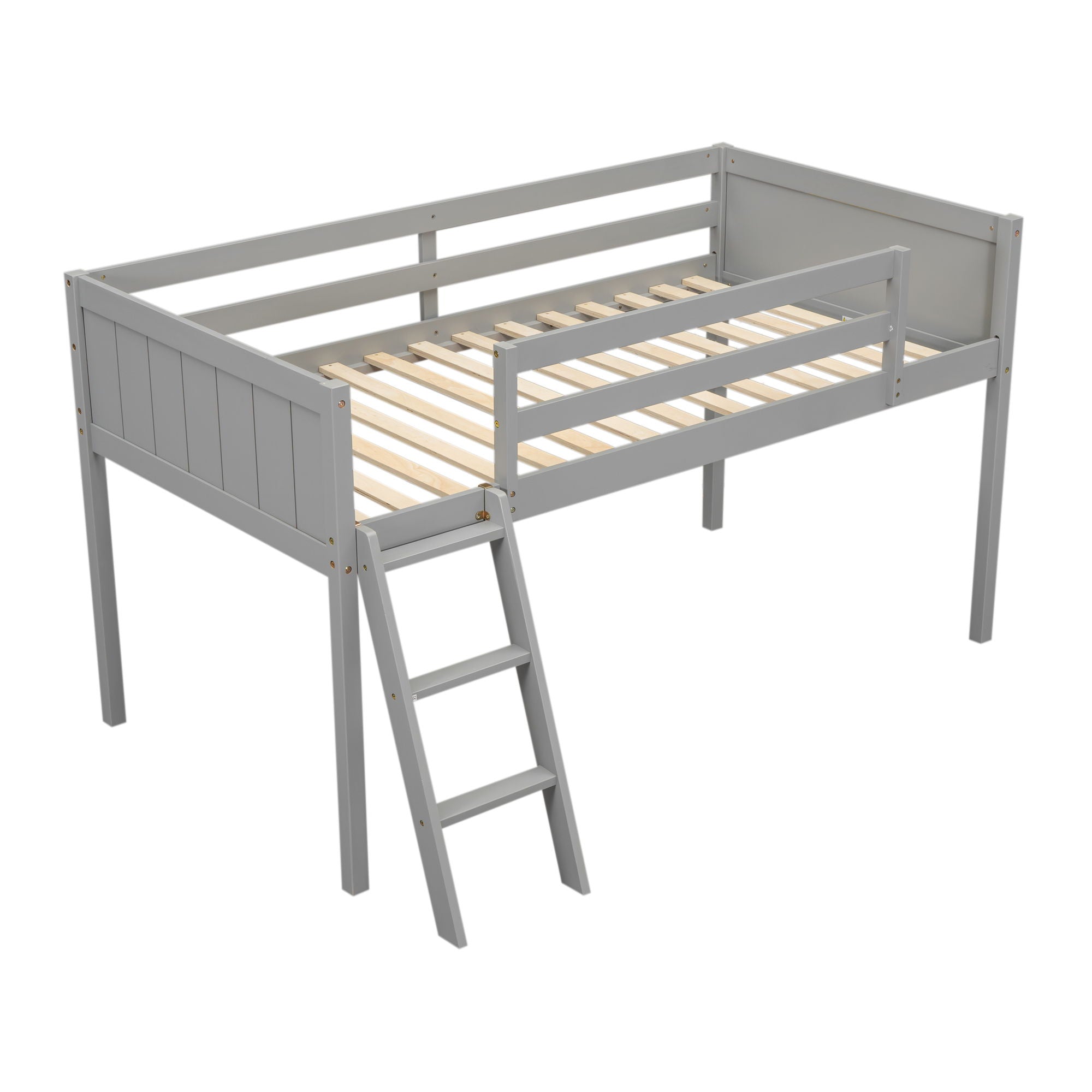 Low Loft Bed With Adjustable Ladder
