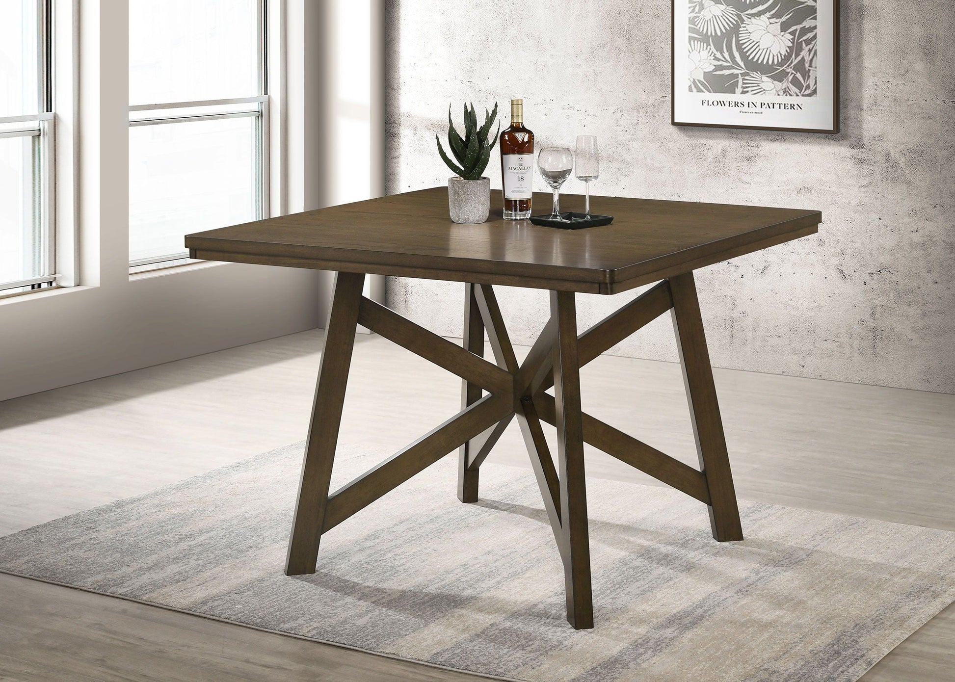 Coaster Fine Furniture Canfield - Square Counter Height Dining Table - Brown | Meri Furniture