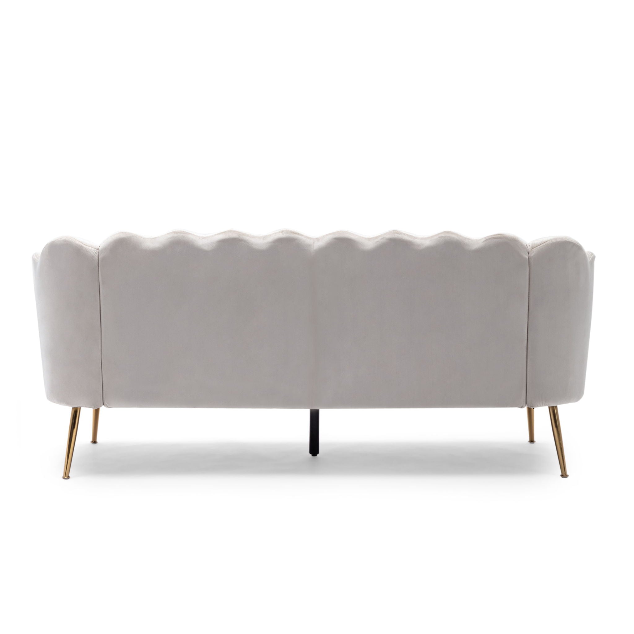 Modern Glam 3 Seater Sofa With Velvet Texture