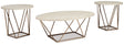 Ashley Furniture Tarica - White / Metallic - Occasional Table Set (Set of 3) | Meri Furniture