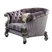 Versailles - Chair With 2 Pillows - Velvet & Antique Platinum