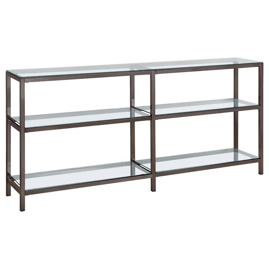 Coaster Fine Furniture Kate - 2-Shelf Console Bookcases - Black Nickel | Meri Furniture