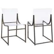 Coaster Fine Furniture Adino - Acrylic Dining Side Chair (Set of 2) - Black Nickel | Meri Furniture