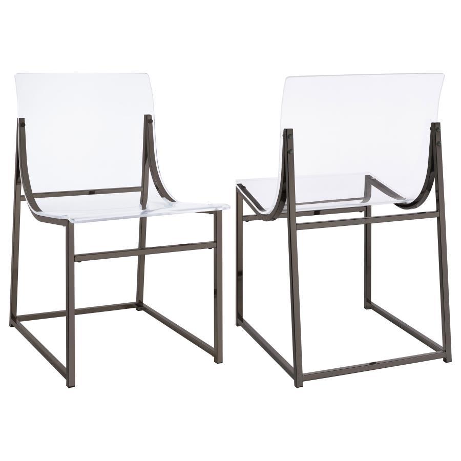 Coaster Fine Furniture Adino - Acrylic Dining Side Chair (Set of 2) - Black Nickel | Meri Furniture