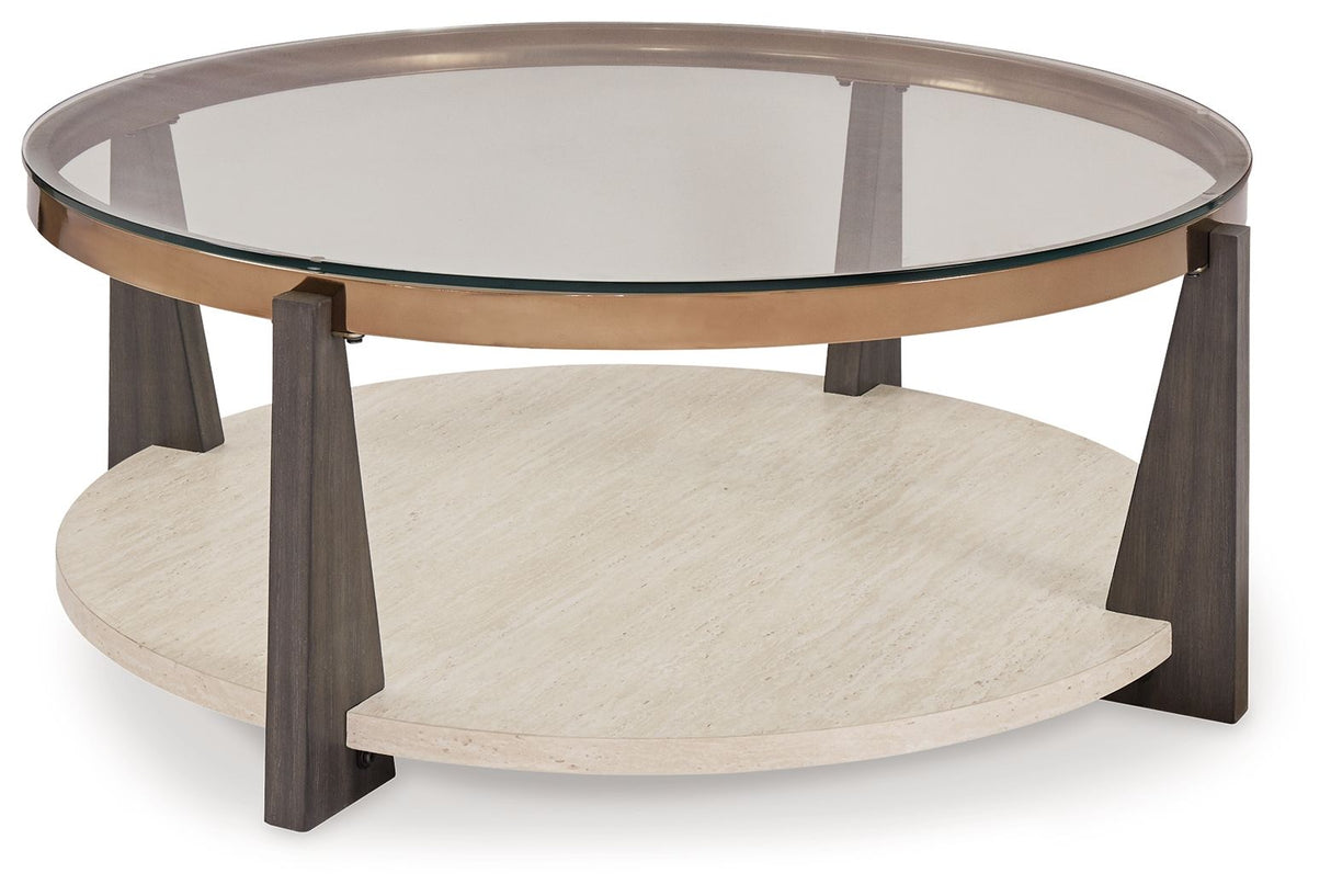 Signature Design by Ashley® Frazwa - Multi - Round Cocktail Table | Meri Furniture