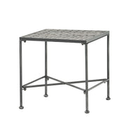Outdoor Square Side Table With X Shaped Iron Frame - Black
