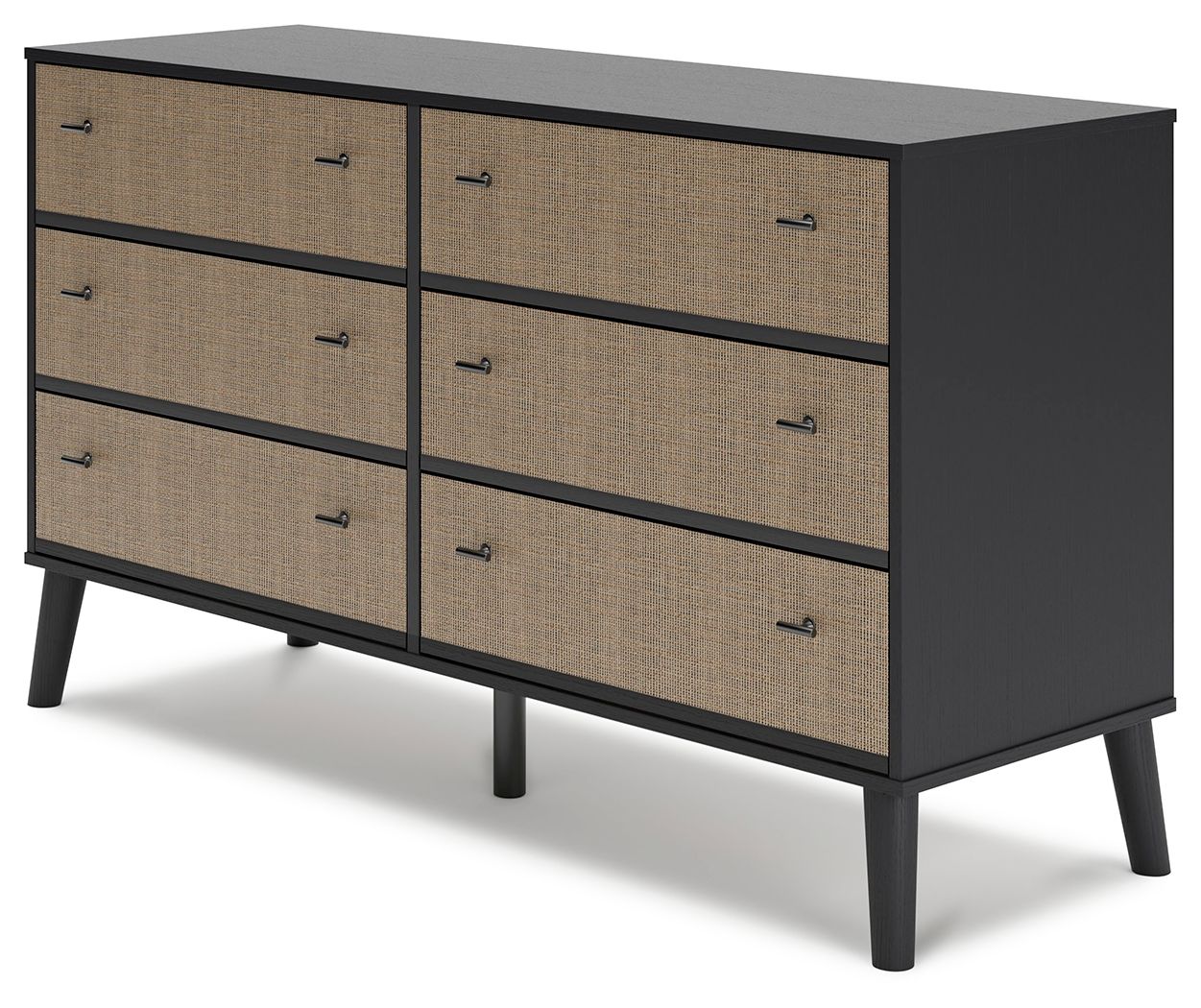 Charlang - Six Drawer Dresser - Black / Gray