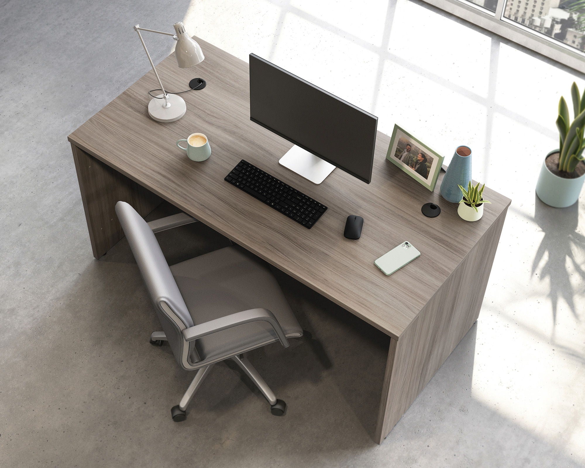 Commercial Desk 60" x 30" in Hudson Elm